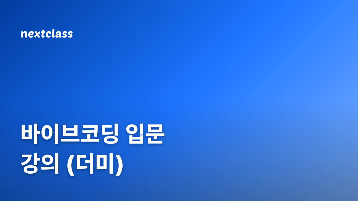 바이브코딩 입문 강의 (더미)